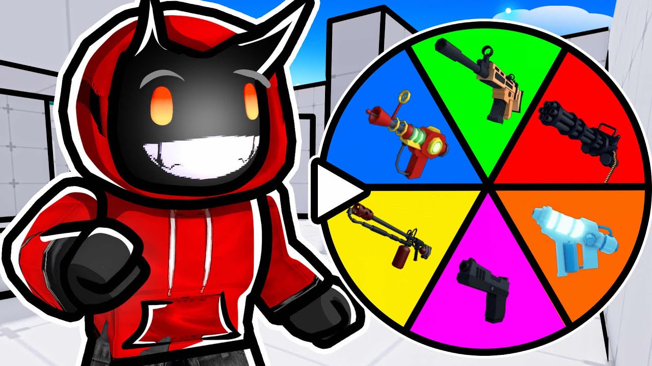 RANDOM WHEEL Decides OUR WEAPONS In ROBLOX Rivals...