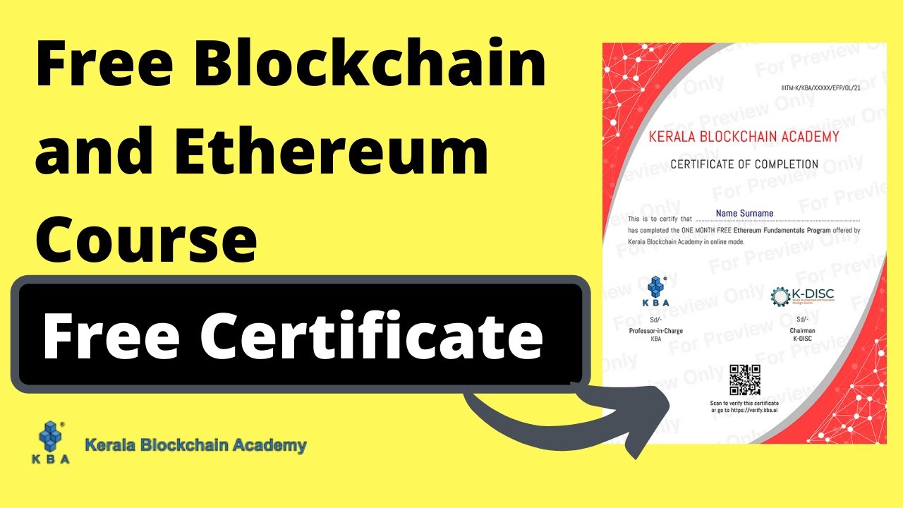 Free Blockchain Course with Certificate | Free Ethereum Course | Kerala Blockchain Academy