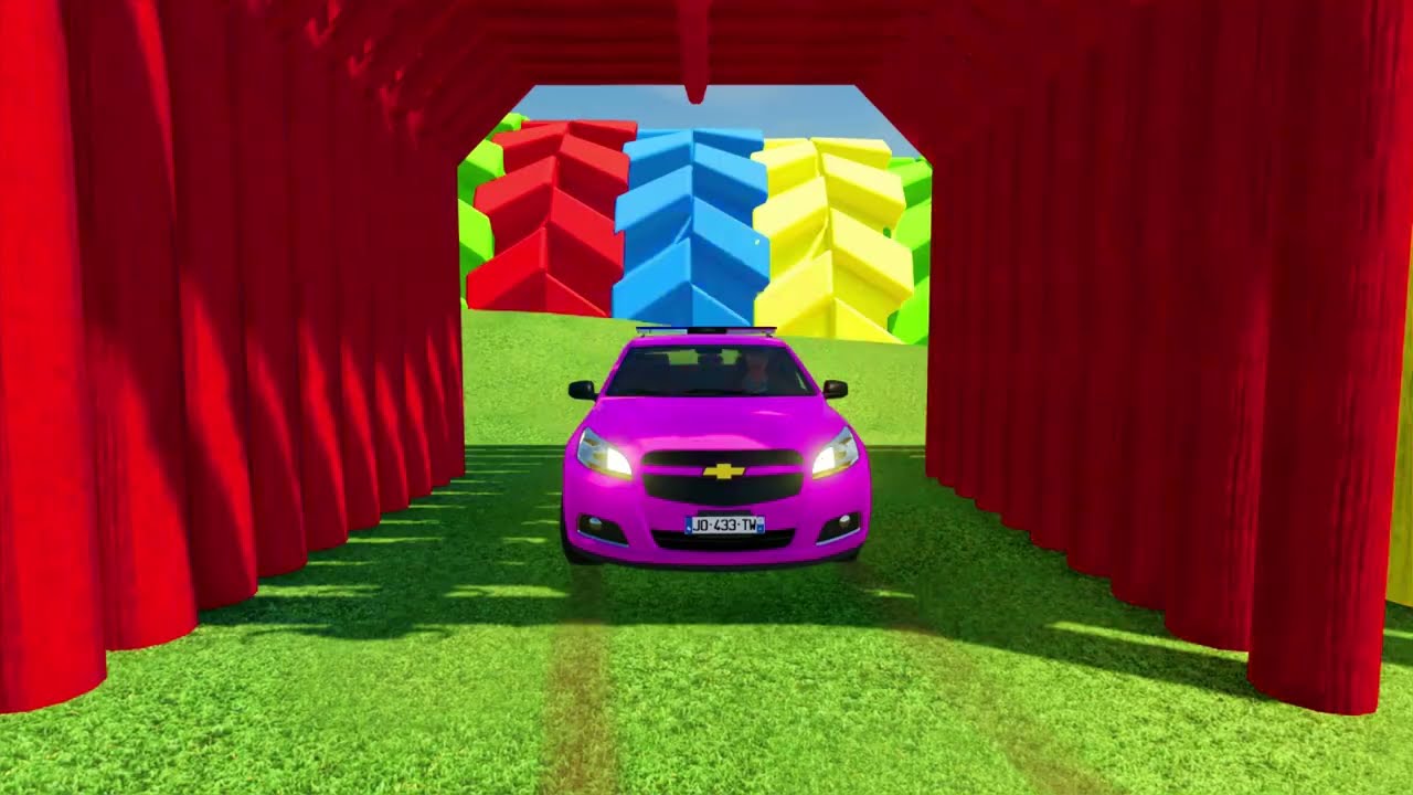 CHEVROLET, MCQUEEN CAR, FORD POLICE CARS, AMBULANCE EMERGENCY TRANSPORTING WITH TRUCKS ! FS22 #15