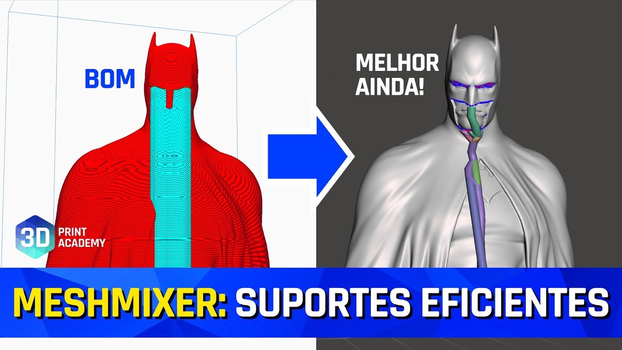 Suportes MAIS EFICIENTES no MESHMIXER para sua Impressão 3D!