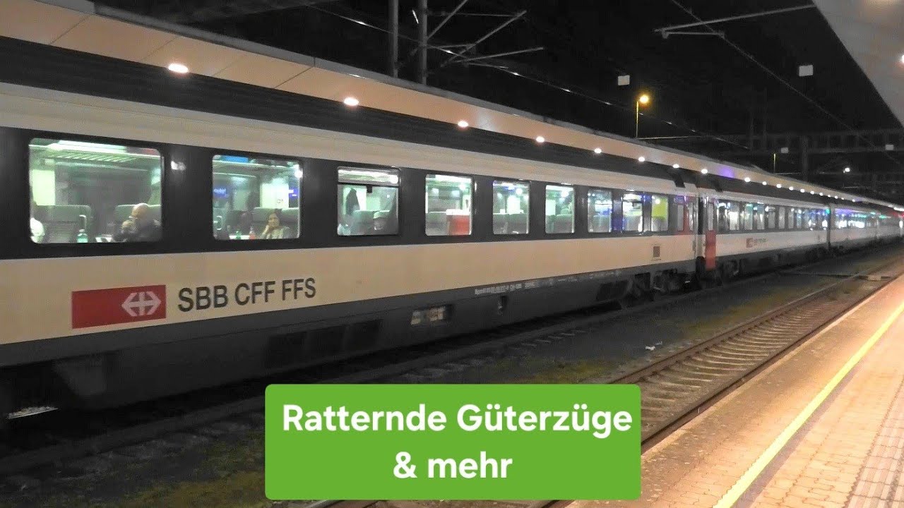 Feldkirch:🆕EC164 jetzt komplett m. SBB Wagen, ICE219, lautstarke Güterzüge, Zweiwegebagger, Railjet