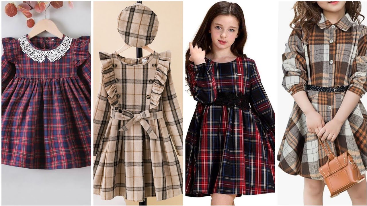 Trendy Check Frock Designs for Baby Girls 2025-26//Cozy Winter Outfit Ideas//Stylish Dress for Girls