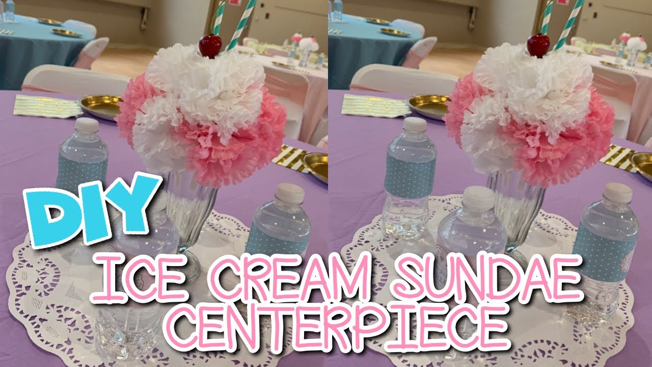 DIY Ice Cream Sundae Centerpiece | Ice Cream Party Decor | DIY With KI