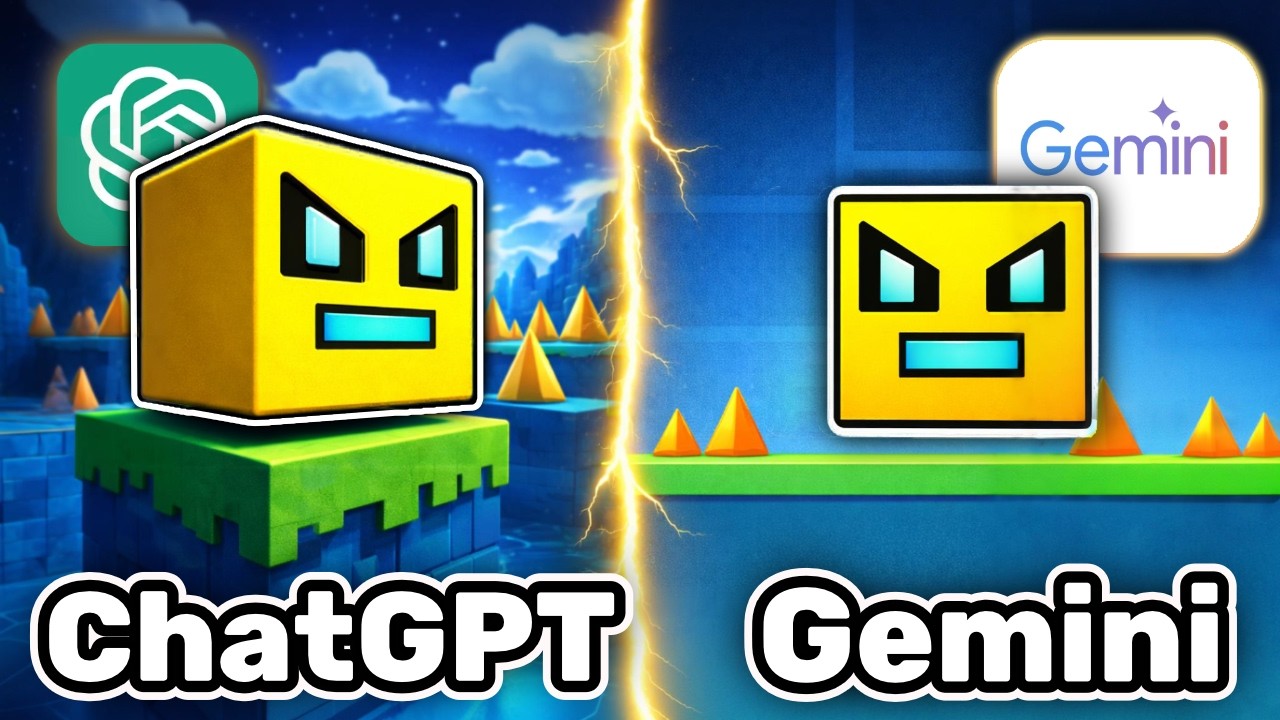 معركة Gemini vs ChatGPT في تطوير Geometry Dash  في أقل من ساعة