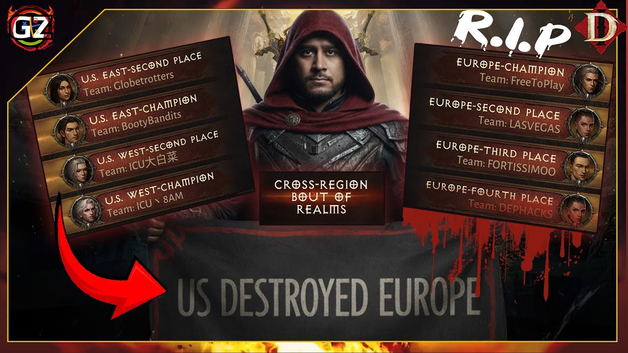 US DESTROYED Europe - Cross Region | Bout Of Realms - DAY 1 | Diablo Immortal