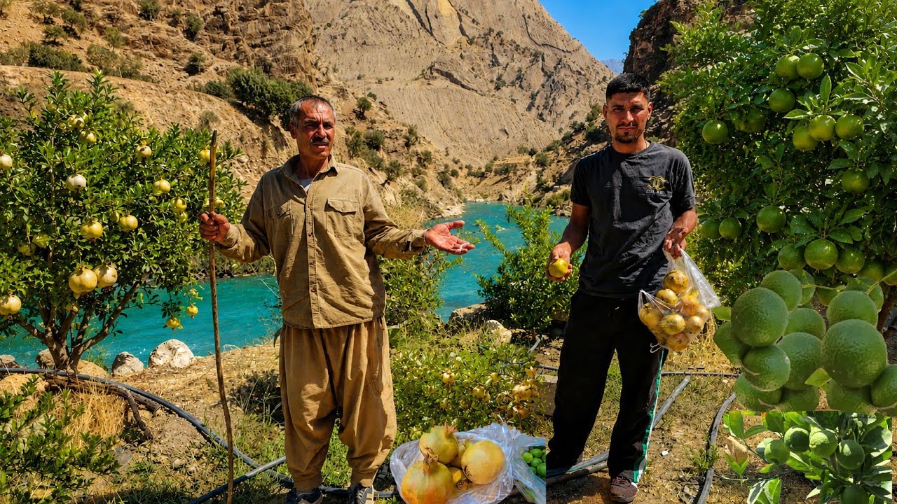 Nomadic Lifestyle in Iran: Irrigating a Village Orchard with River Water | Amazing Life by the River