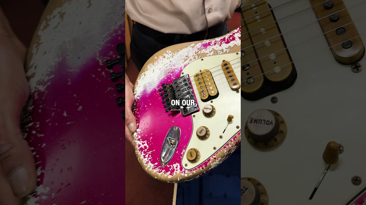 Fender Custom Shop Wild West Pink Lightning Strat Floyd HSH Frets Heavy Relic Lipstick Pink Metallic