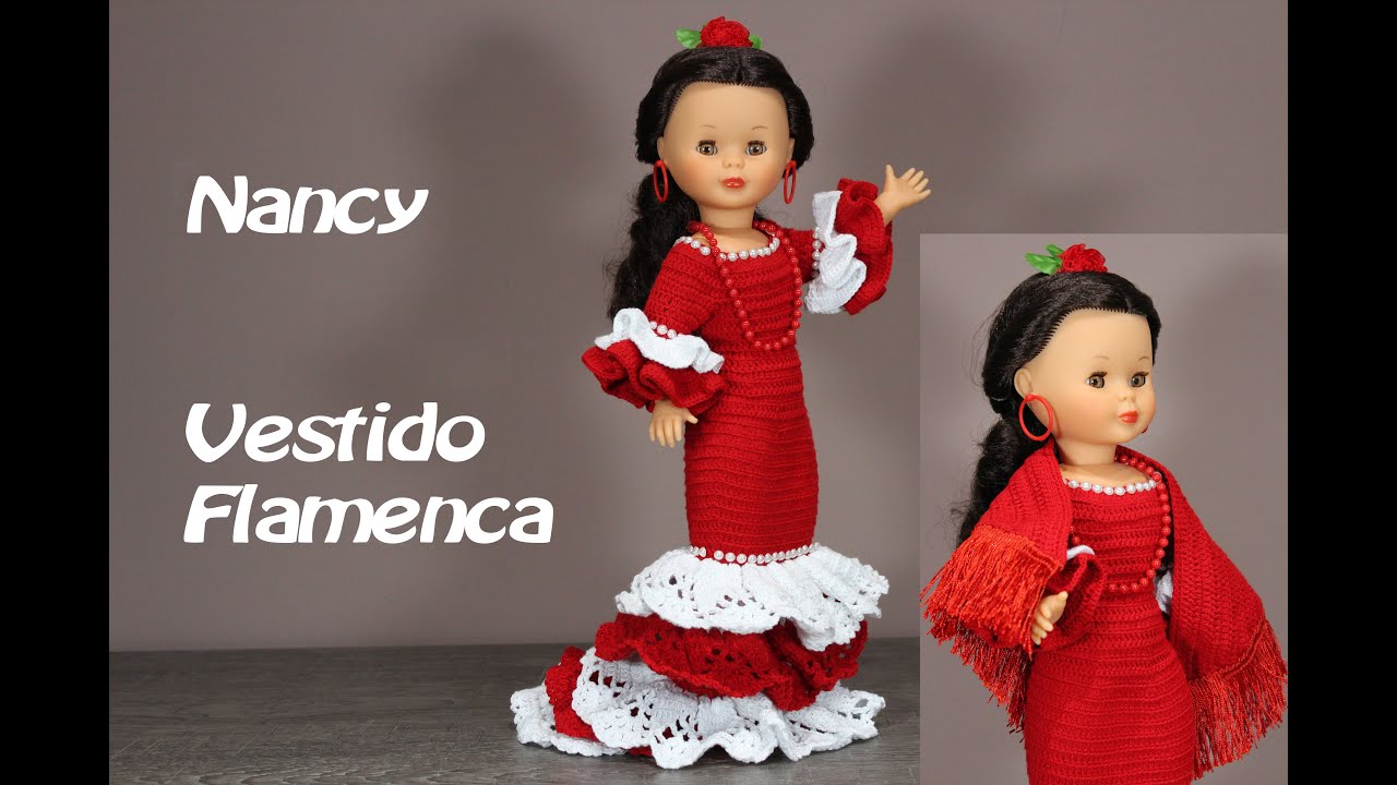 DIY Vestido flamenca para muñeca Nancy a ganchillo. Parte 1