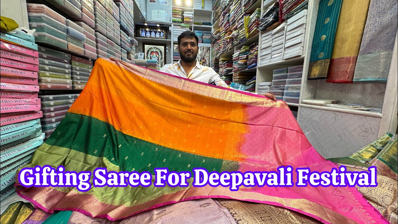 Gifting Sarees for Deepavali Festival at Thirumala Silks Chickpet Bangalore | Single Saree Available