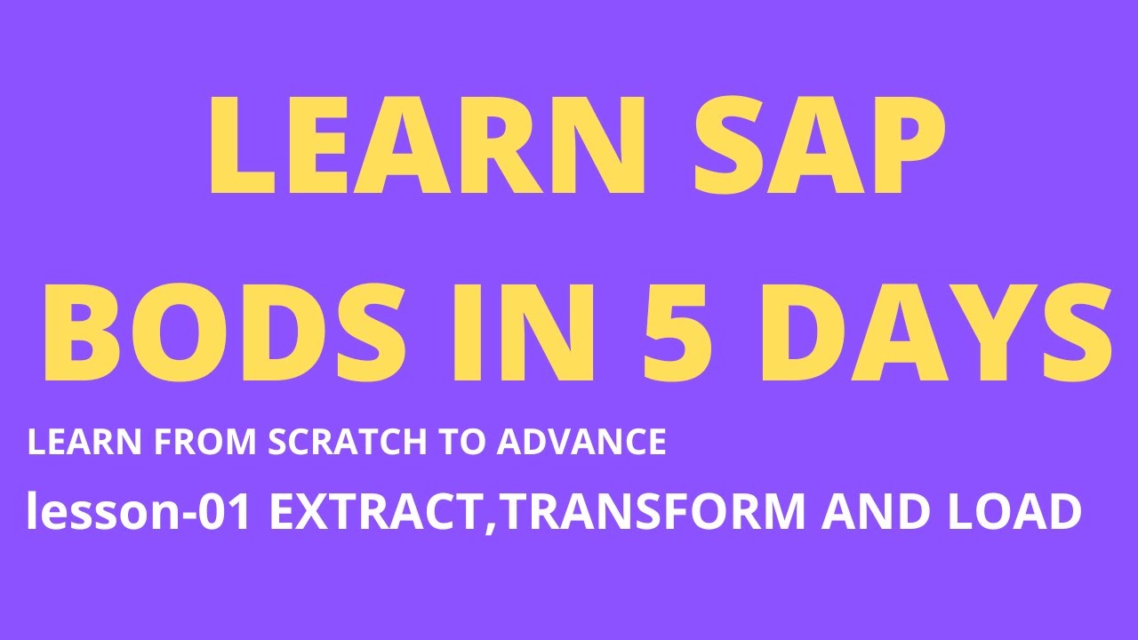 SAP BODS Tutorial +918335866641