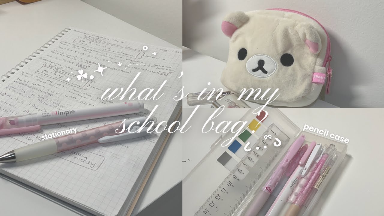 What’s in my school bag? ʚɞ | organized stationary, Pinterest inspired, school girl