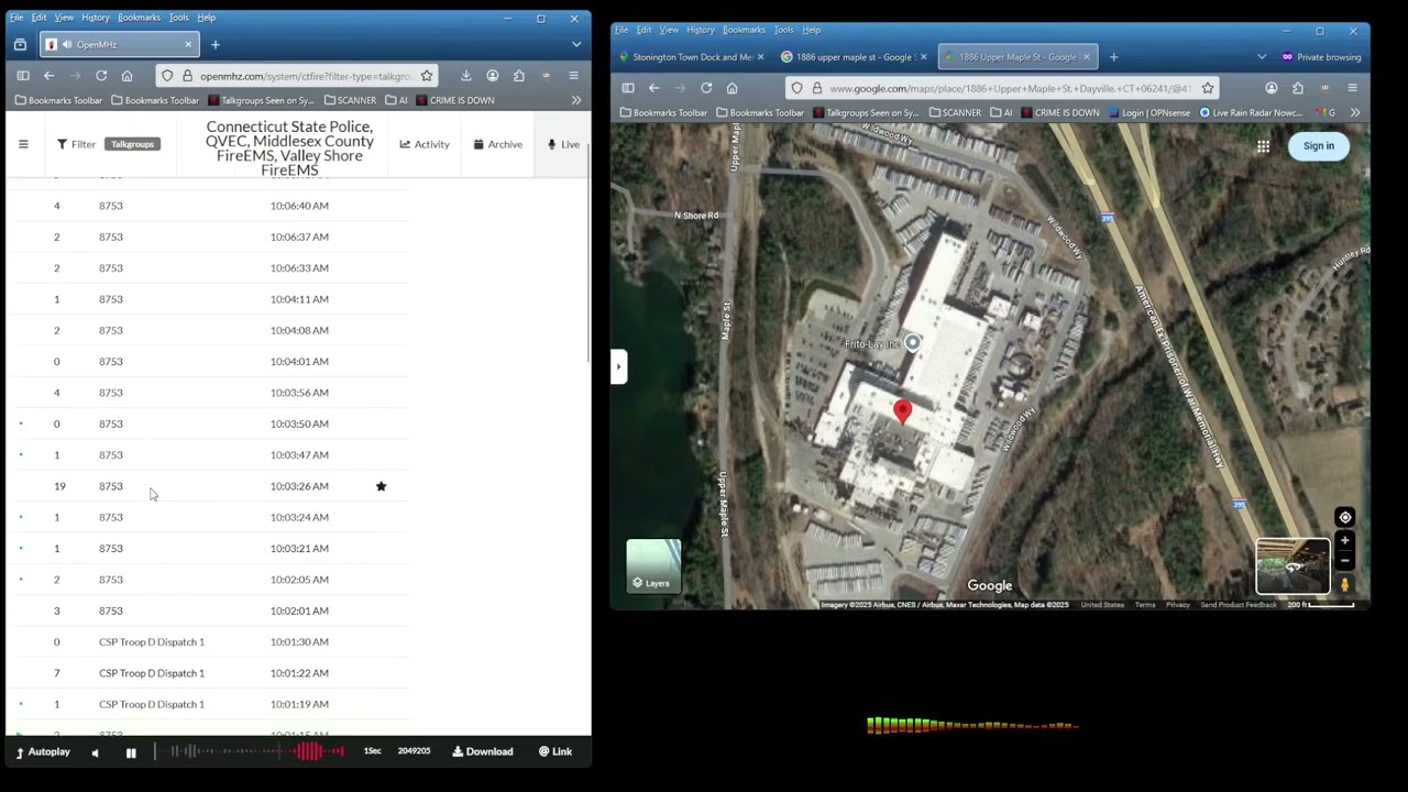Dayville, CT - Large leg wound with tourniquet applied at Frito Lay production facility