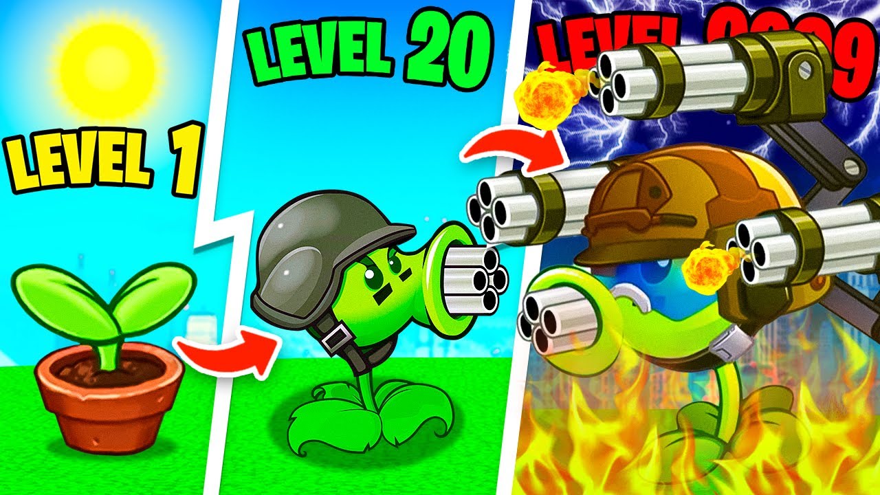 Upgrading NOOB to GOD PLANTS in PLANTS VS ZOMBIES!