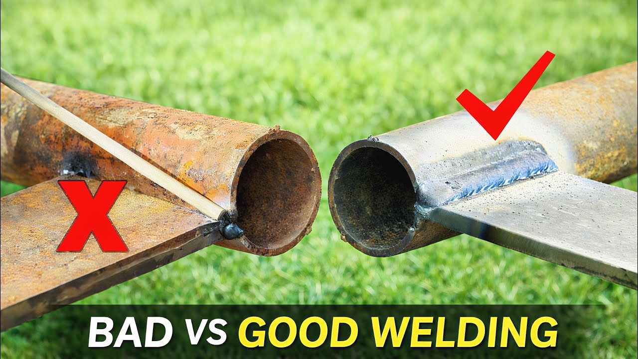 BAD vs GOOD Welding Technique | Pipe to Flat Bar Welding | Common Arc Welding Mistakes Explained