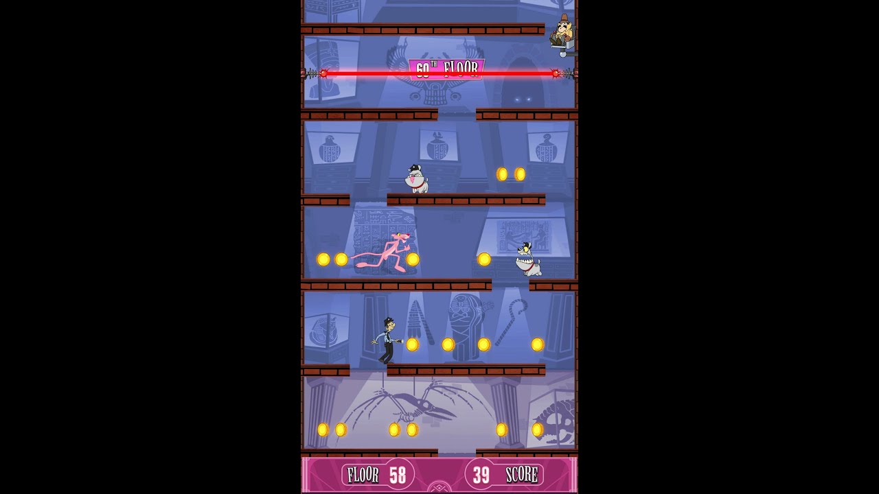 Аркадная игра The Pink Panther Jewel Heist, 60 кадров в секунду.