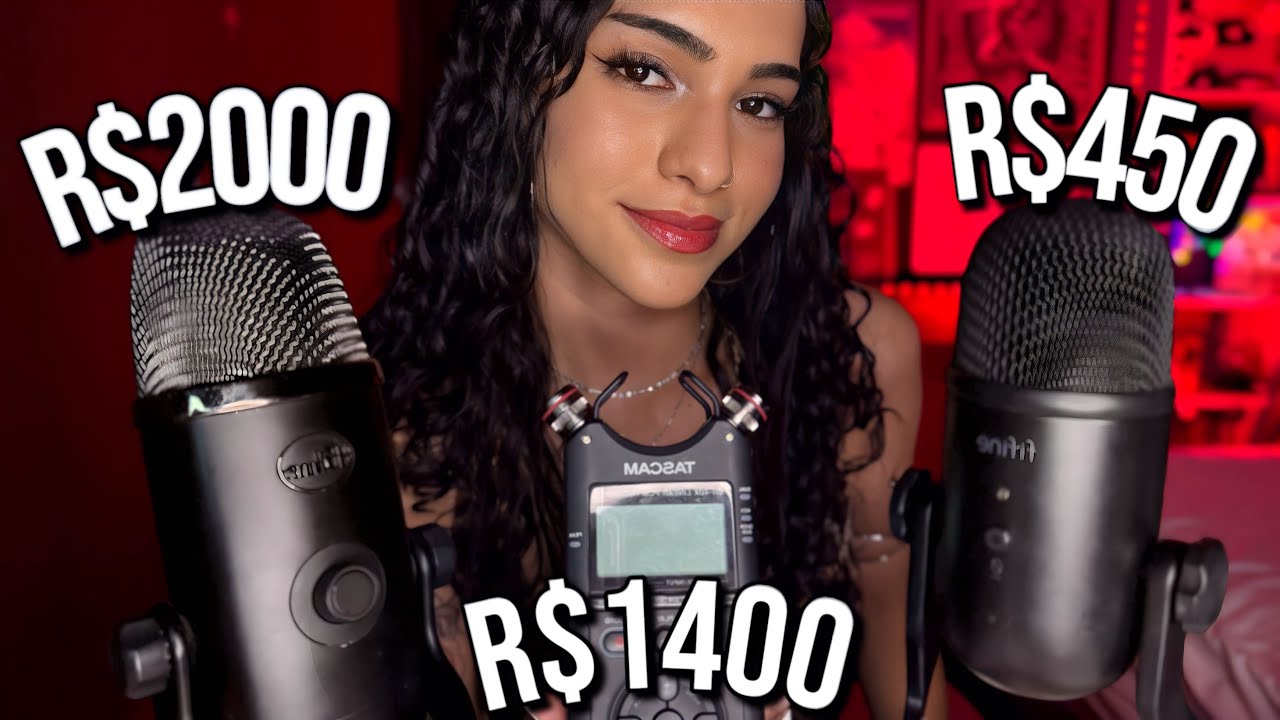ASMR | COMPARANDO OS MICROFONES – QUAL TE DÁ MAIS ARREPIOS? 🧠⚡️ (tascam, fifine, blue yeti x...)
