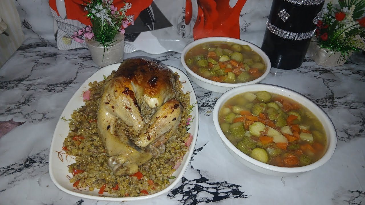 طريقة عمل فرخة بلدى محشية بالفريك  ياجمالو يا جمالو ادخلو بسرعة شوفوا ماما فوفا عملتها ازاى👌👍💕