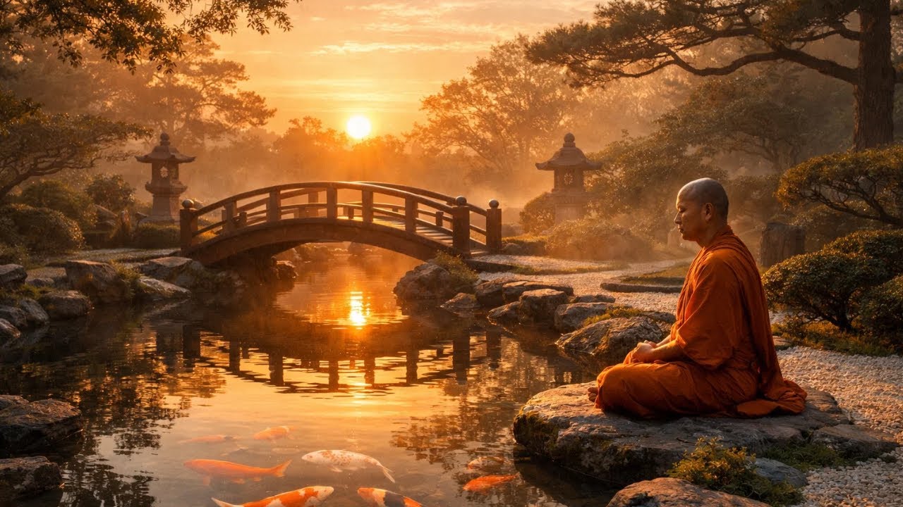 Morning Monk Meditation Music – Sacred Temple Sunrise Calm & Focus (1 Hour)