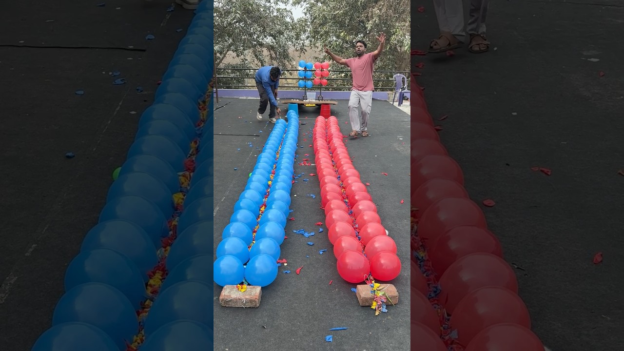 Poping 1000 Balloon Fix Steel Ball Ultimate Mega Challenge! #challenge #partygames #shorts