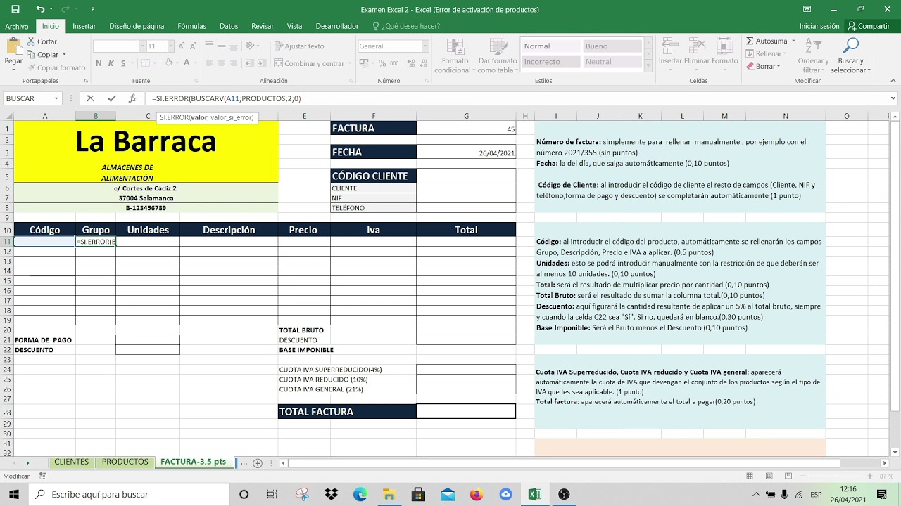 Solución Examen Excel 2