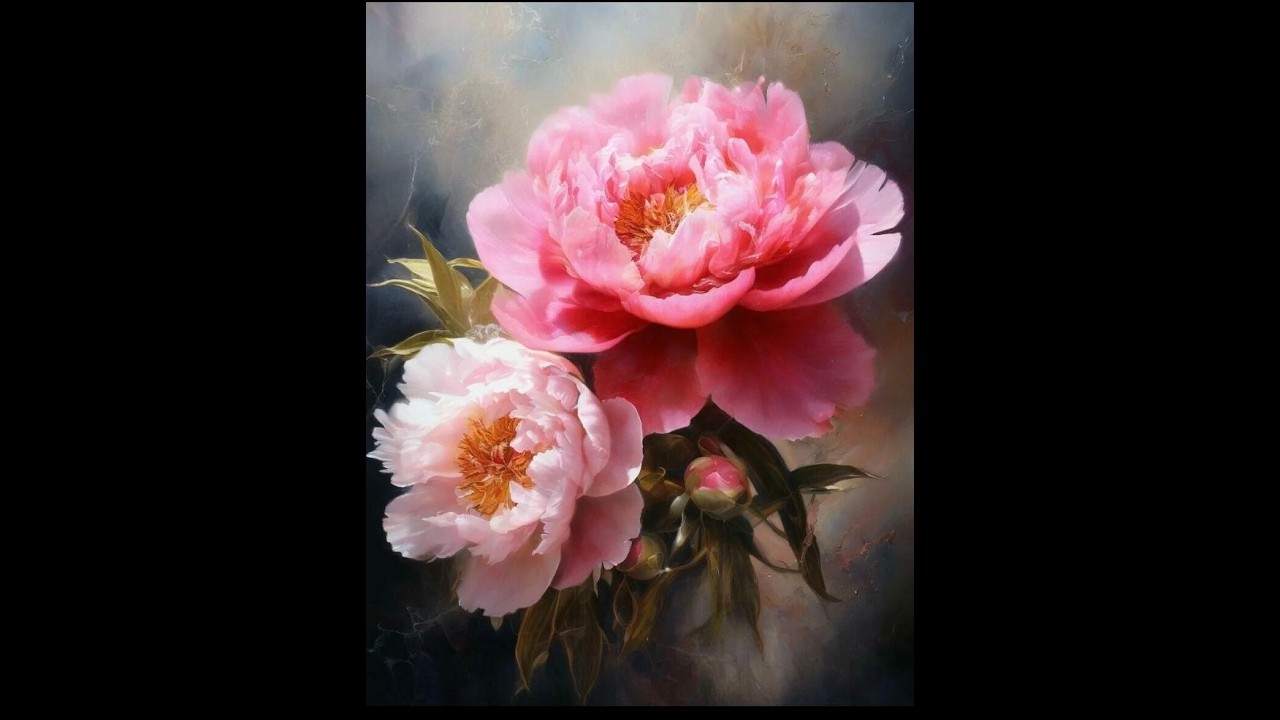 Учимся рисовать пионы|как рисовать пионы #painting #арт #пионы