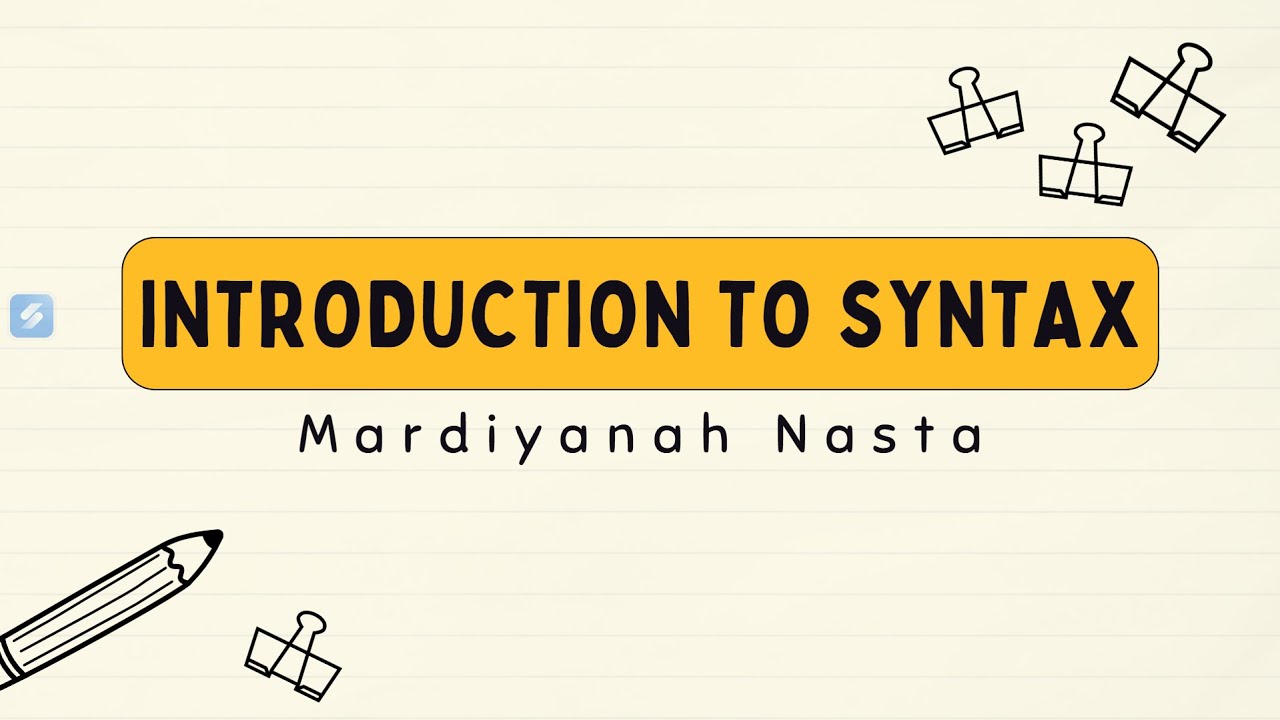 introduction to syntax