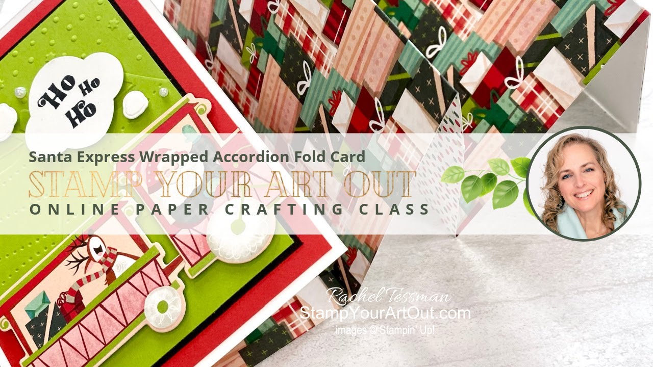 Santa Express Wrapped Accordion Fold Card