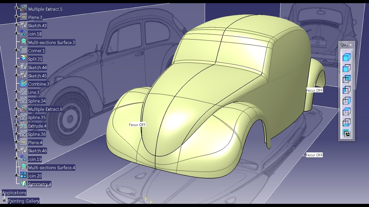 CATIA V5 Volkswagen Beetle (#50) Generative Shape Design