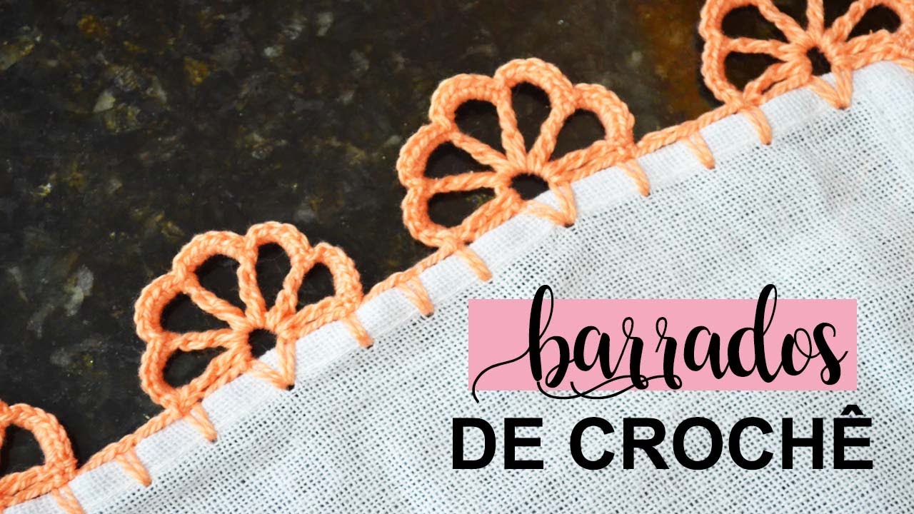 BARRADO DE CROCHÊ CARREIRA ÚNICA EM FORMATO DE FLOR #52 | PASSO A PASSO