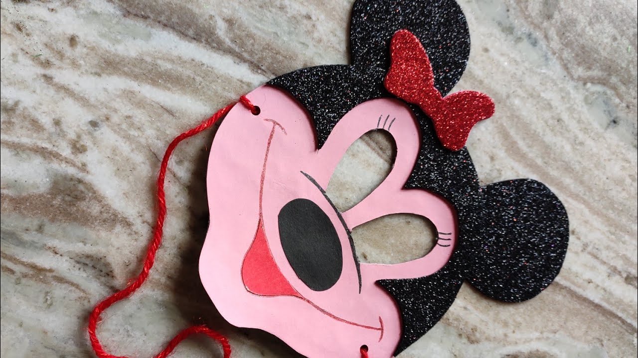 Minnie mouse🐀🐹 paper mask😷 making idea💭at home for parties🍻🍸🎉