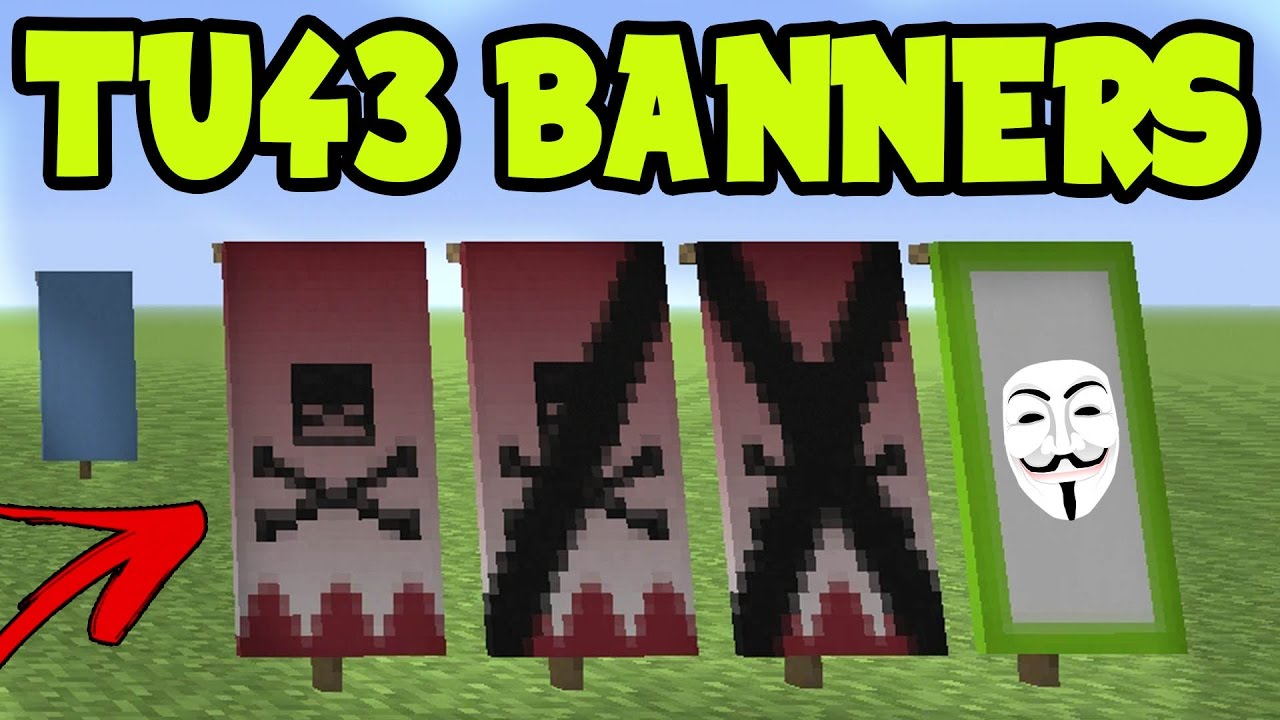 Minecraft PS3, PS4, Xbox360 - TU43 UPDATE - HOW TO MAKE BANNERS! TU43 BANNER DESIGNS!
