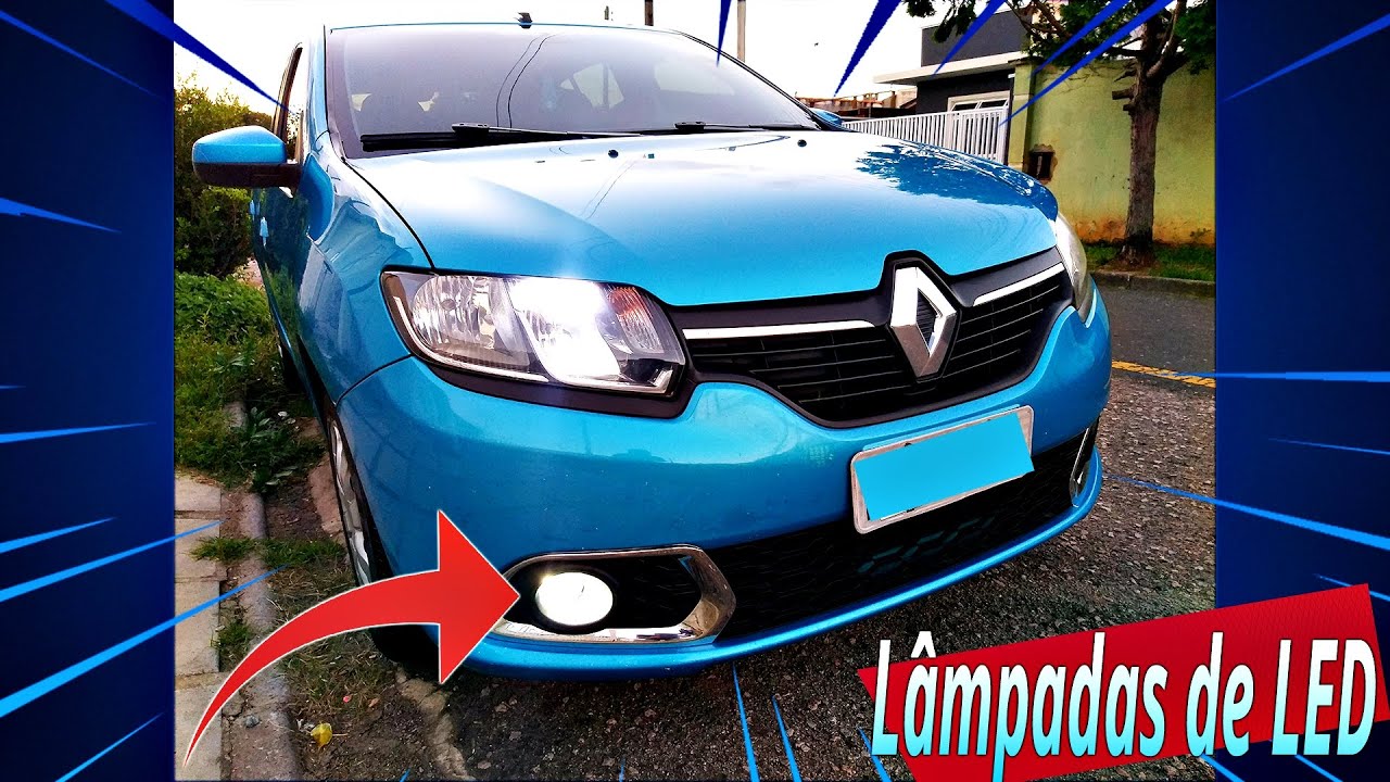 👉 Testando LÂMPADA de LED 6000K H11 no FAROL de MILHA | Renault SANDERO | Jhonatan Braga
