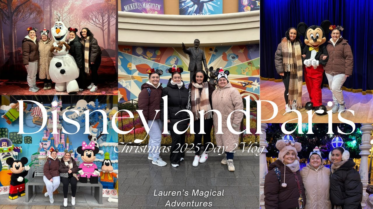 Disneyland Paris Christmas 2025 Day 2 Vlog🐭✨🎄❄️🎅🏻| Meeting Mickey| Downtown restaurant| Fireworks 