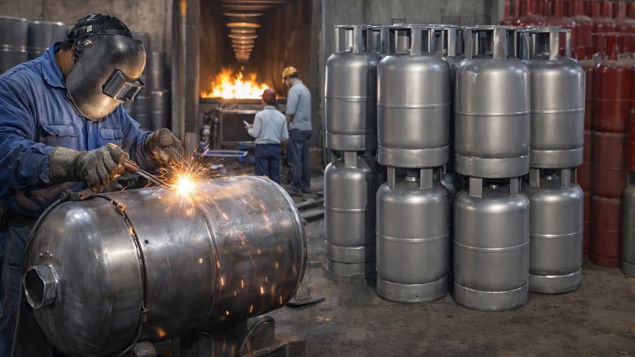 Amazing Process of Gas Cylinders Manufacturing in Local Factory….