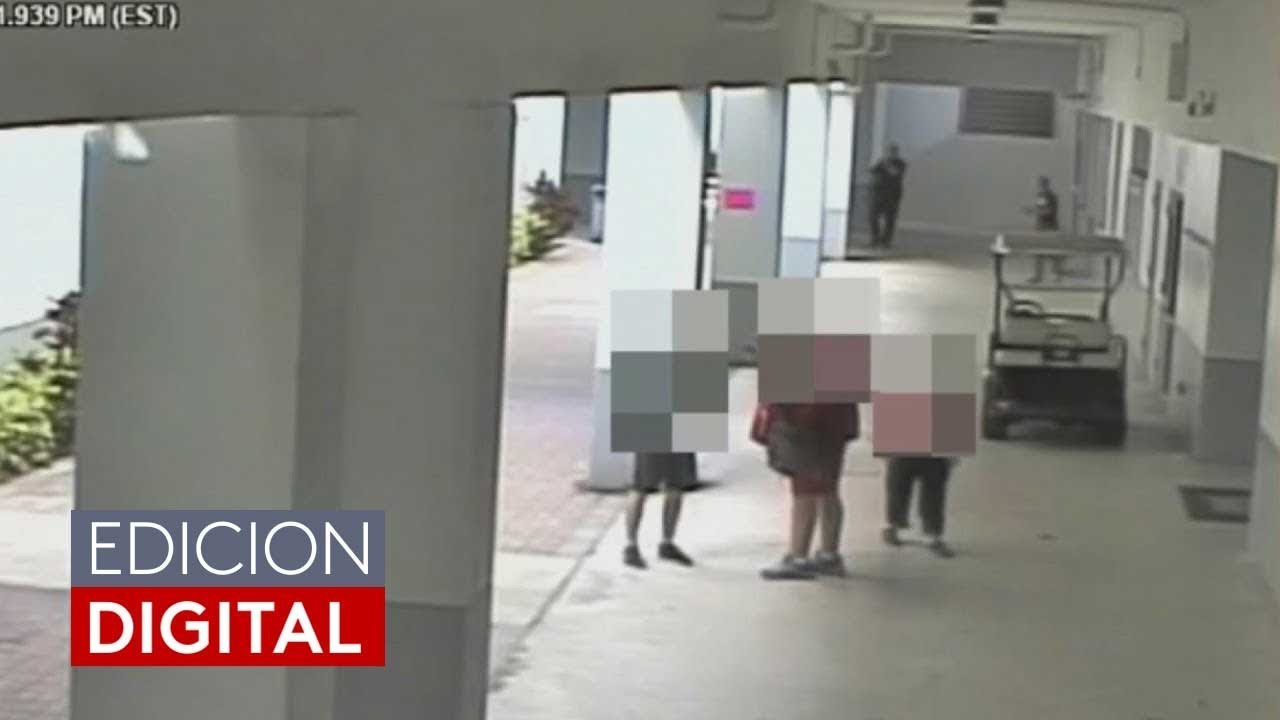 Revelan los videos captados por cámaras de seguridad durante el tiroteo en Parkland