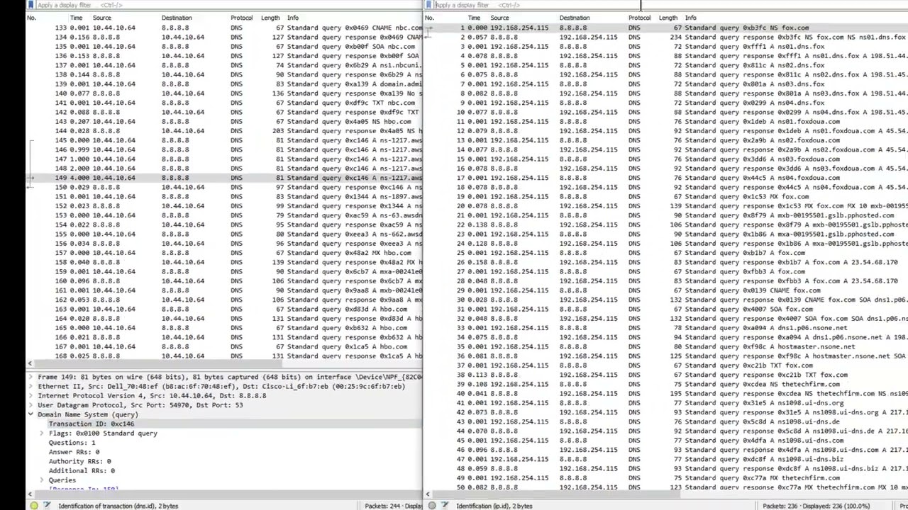 Multitrace DNS Analysis