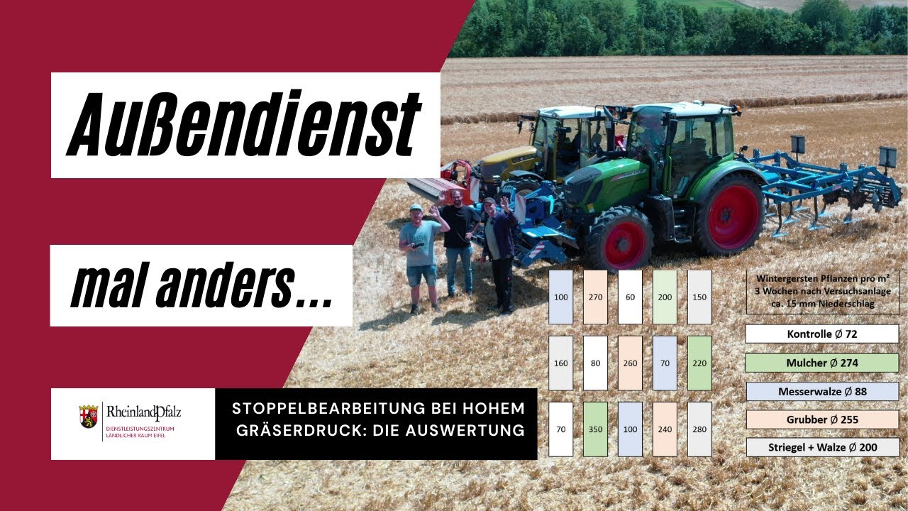 Außendienst mal anders - Stoppelbearbeitung bei hohem Gräserdruck: Die Versuchsergebnisse