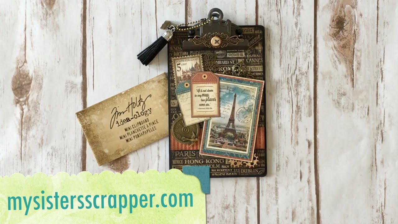 Tim Holtz Altered Mini Clipboard - ButterBee Scraps Design Team