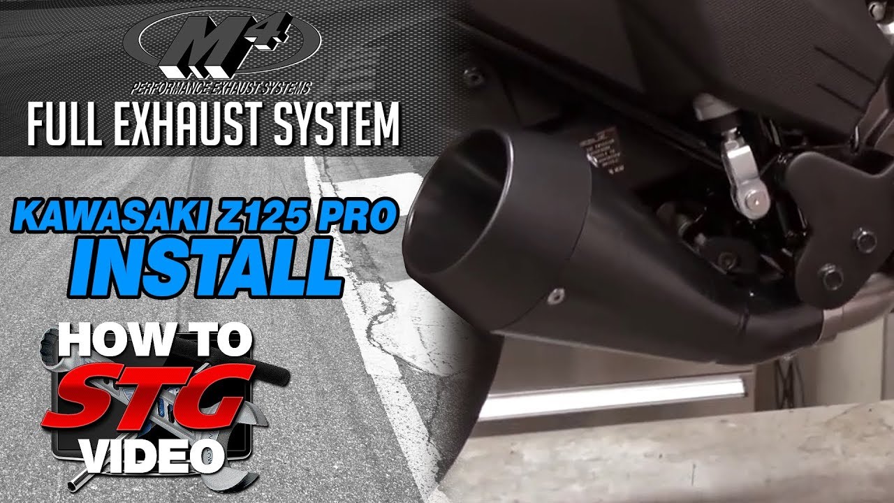 M4 Full Exhaust System Install on a 2017 Kawasaki Z125 Pro from Sportbiketrackgear.com