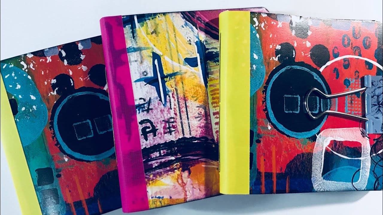 How To Use Your Mixed Media Backgrounds - Mini Duck Tape Bound Journals