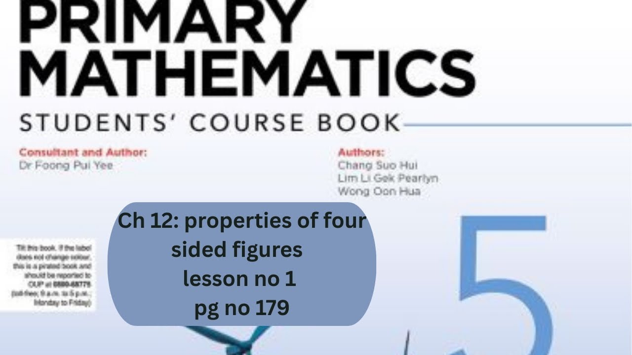APS class 5 math ch 12: Properties of four sided figures | course book | pg no 179