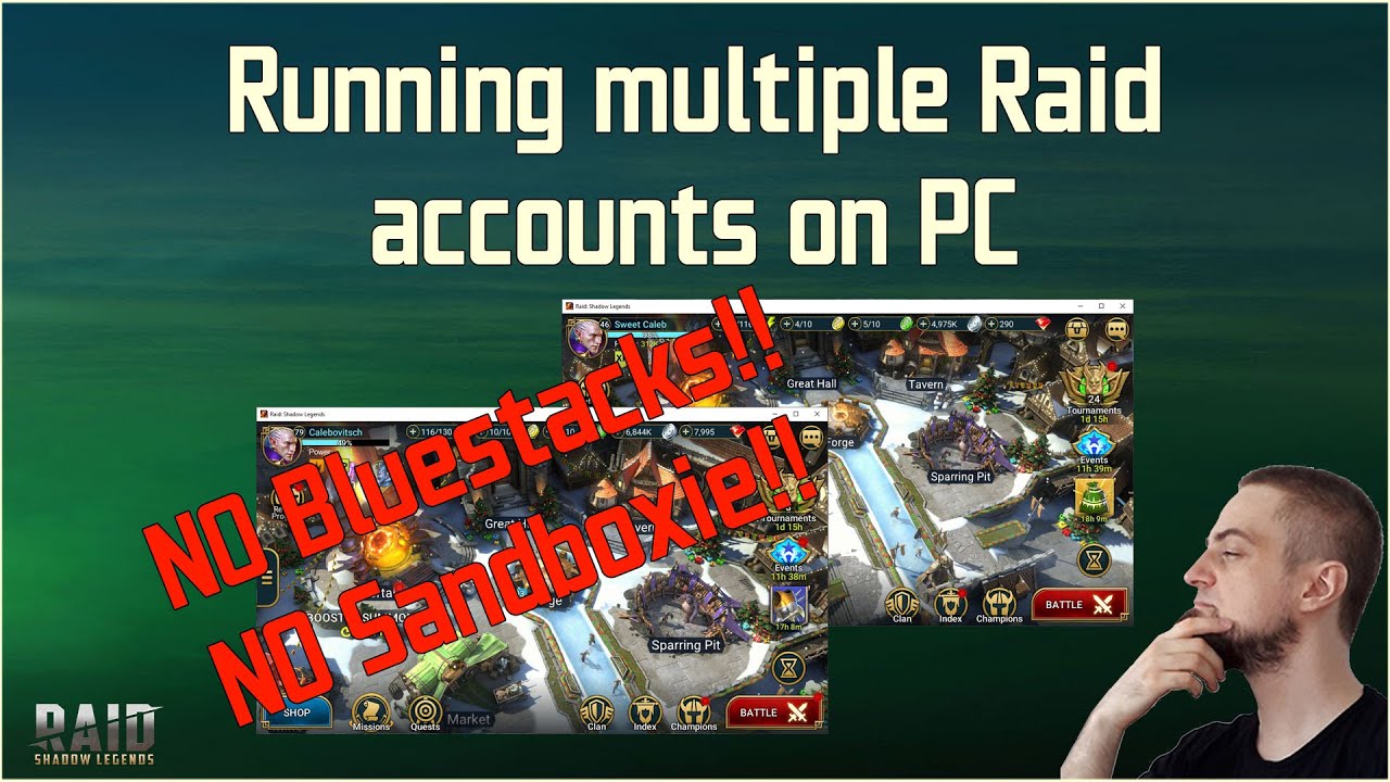 Running multiple Raid accounts on PC - no external software!
