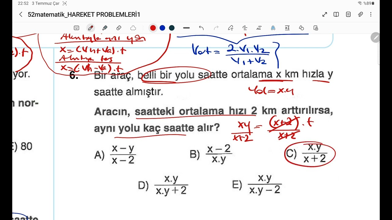 MATEMATİK - HAREKET PROBLEMLERİ