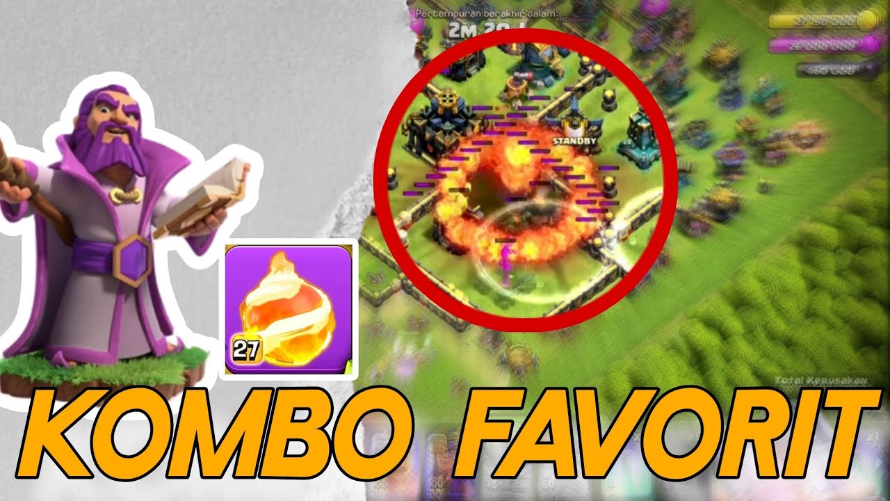 COCOK UNTUK WAR!!! KOMBO TH17 FIREBALL & ROOT RIDER - CLASH OF CLANS INDONESIA