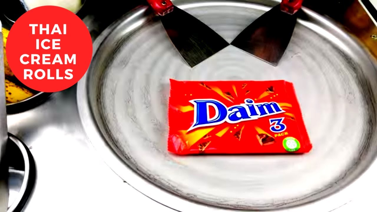 THAI ICE CREAM ROLLS Daim Style ❤🇹🇭 Satisfying ASMR