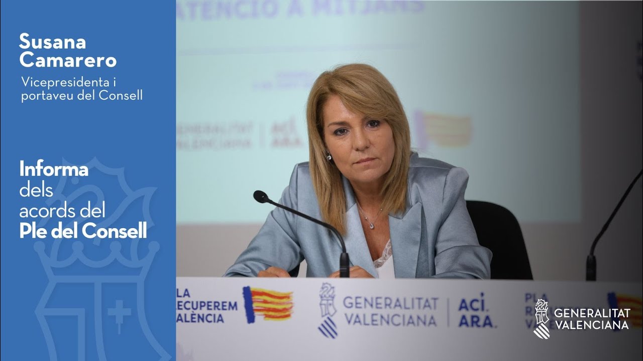 🔴🏛 Susana Camarero informa dels assumptes tractats en la reunió del Ple del Consell.