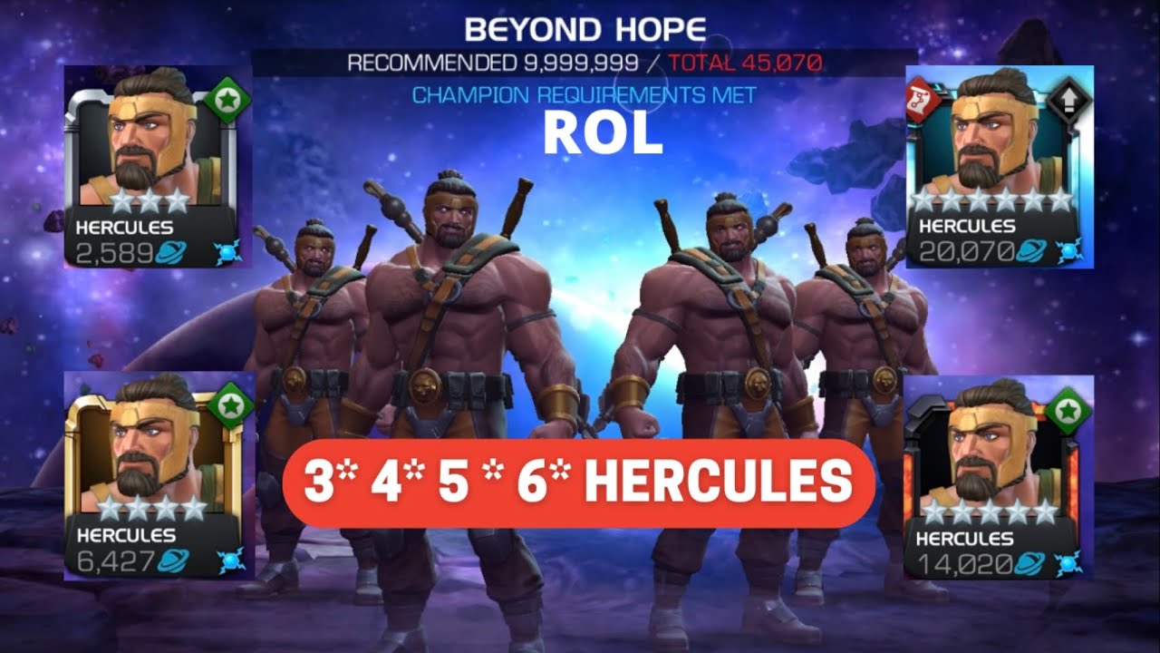 3* 4* 5* 6* HERCULES | DAMAGE COMPARISON (ROL) | MCOC
