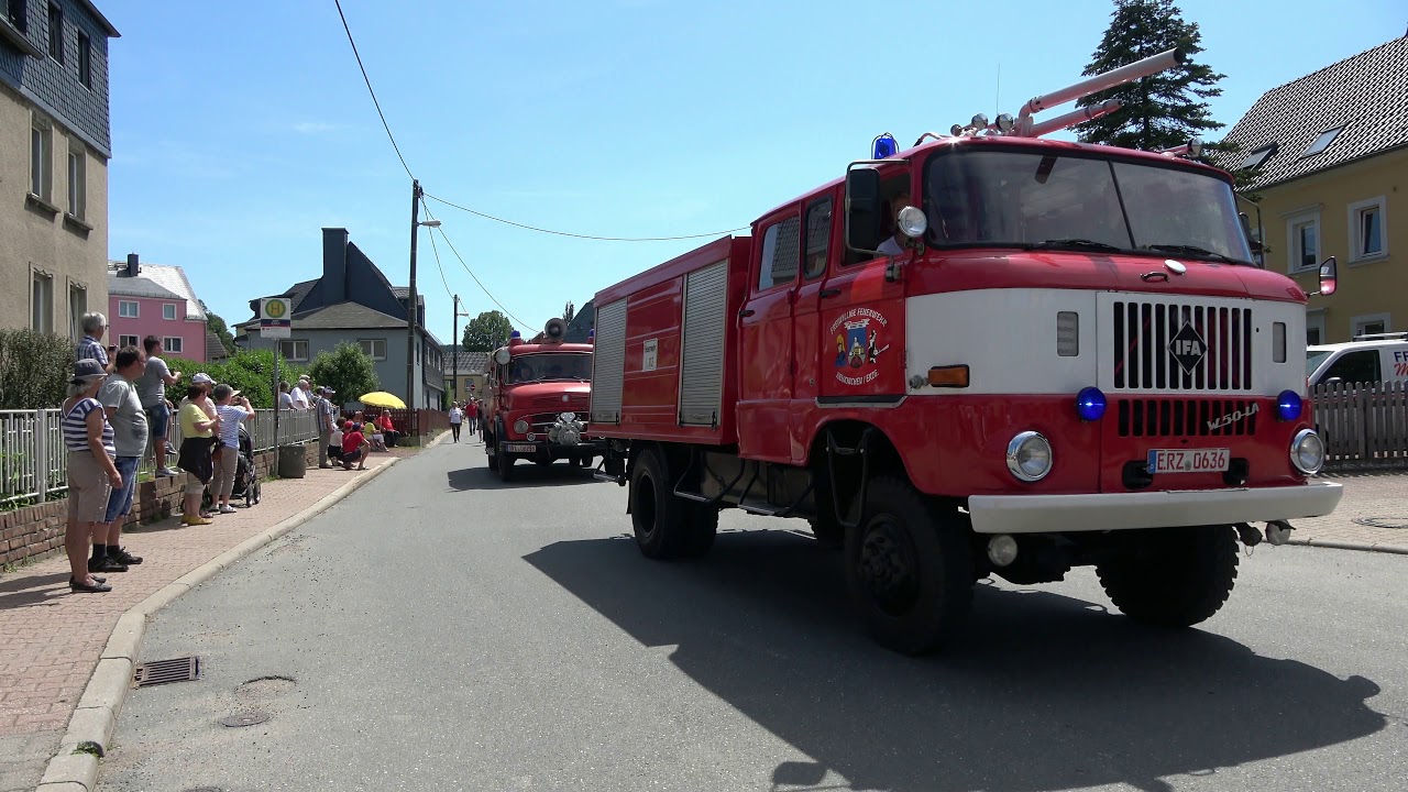 Festumzug Feuerwehr Adorf/ Erzgebirge 8. Floriansfest und 4. Orchestertreffen