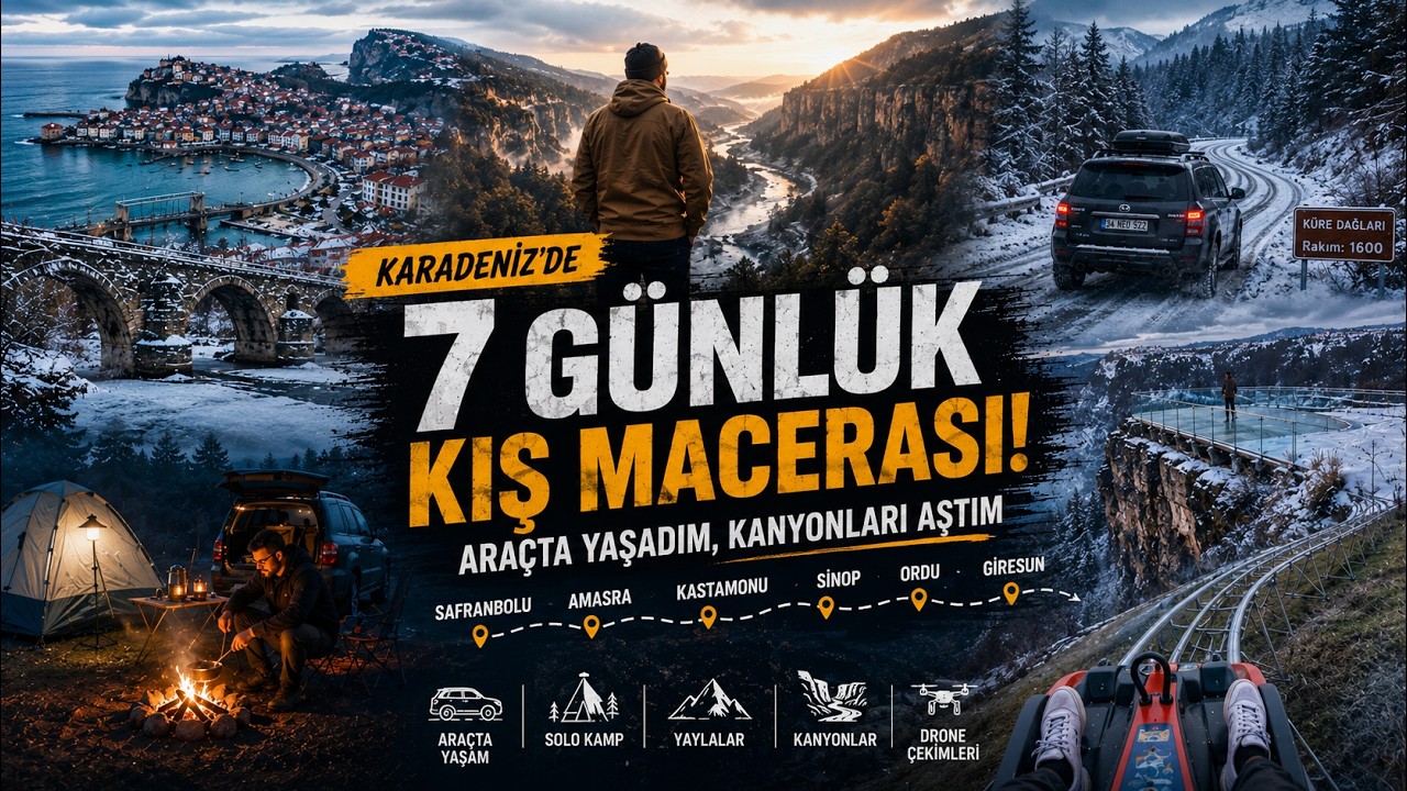 Karadeniz’de Kış | Solo Kamp, Drone Çekimleri, Yaylalar ve Kanyonlar