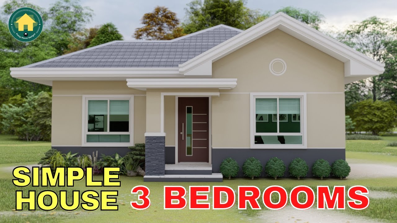 (9x11 Meters) Simple House Design Ideas with 3 Bedrooms